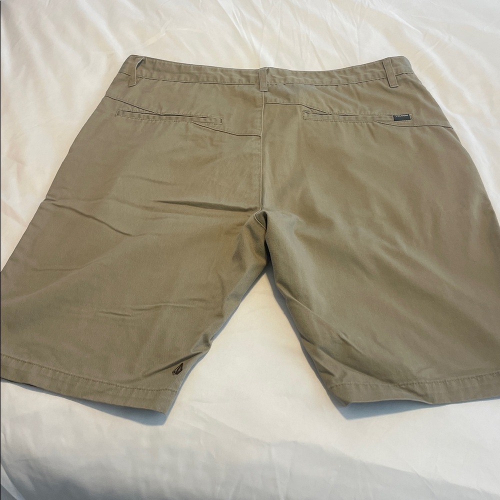 Volcom Men's Khaki Flat Front Shorts
